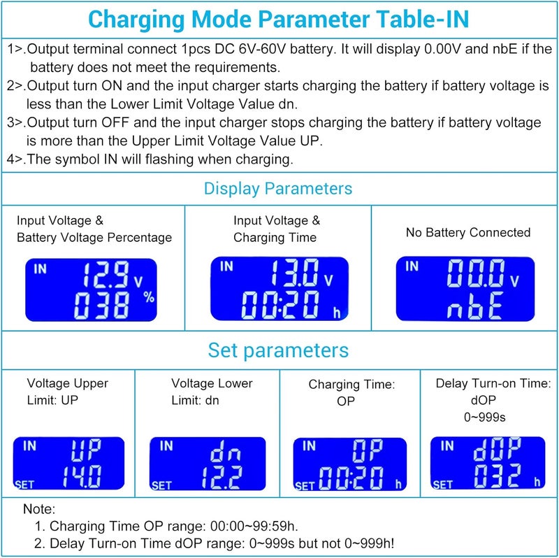 IS Low Voltage Disconnect, ICSTATION DC 6V-60V 30A Charging Discharging Protection Board with LCD Display Low Voltage Protector Disconnect Switch Module for Lead Acid Lithium Battery - Image 5
